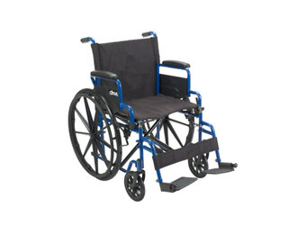 Blue Streak Wheelchair Flip Back Desk Arm (FBD) Swing Away Foot Plates (SF) 250lbs