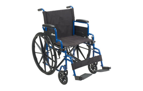 Blue Streak Wheelchair Flip Back Desk Arm (FBD) Swing Away Foot Plates (SF) 250lbs