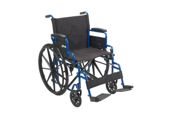 Blue Streak Wheelchair Flip Back Desk Arm (FBD) Swing Away Foot Plates (SF) 250lbs