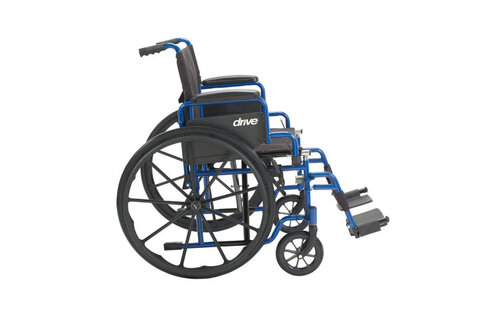 Blue Streak Wheelchair Flip Back Desk Arm (FBD) Swing Away Foot Plates (SF) 250lbs