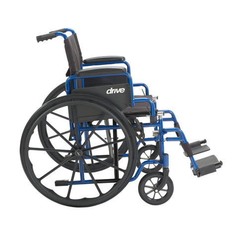 Blue Streak Wheelchair Flip Back Desk Arm (FBD) Swing Away Foot Plates (SF) 250lbs