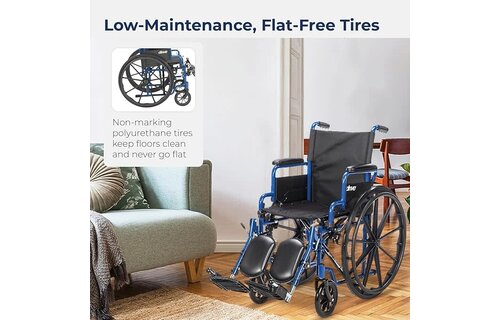 Blue Streak Wheelchair Flip Back Desk Arm (FBD) Elevated Leg Rests (ELR) 250lbs