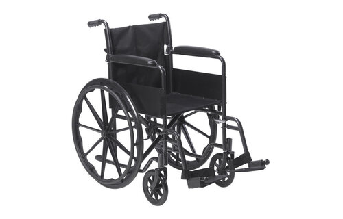 Drive Silver Sport 1 Wheelchair (Fixed) Full Arm (FA) Foot Rest (SF) 18" 250lbs