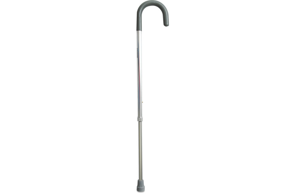 CAREX Round Handle Cane (Silver), 250 lbs Weight Capacity