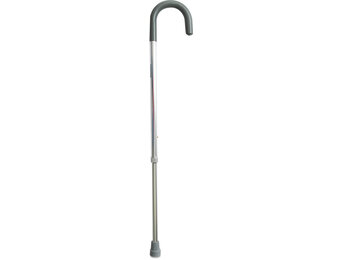 CAREX Round Handle Cane (Silver), 250 lbs Weight Capacity