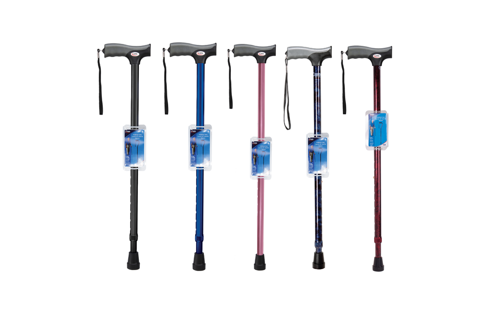 Soft grip folding cane