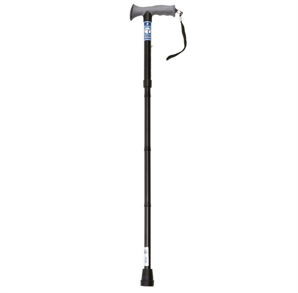 Cane, Folding, Gel Grip BLK