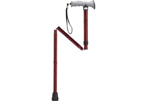 Cane, Folding, Gel Grip, Red Crkle