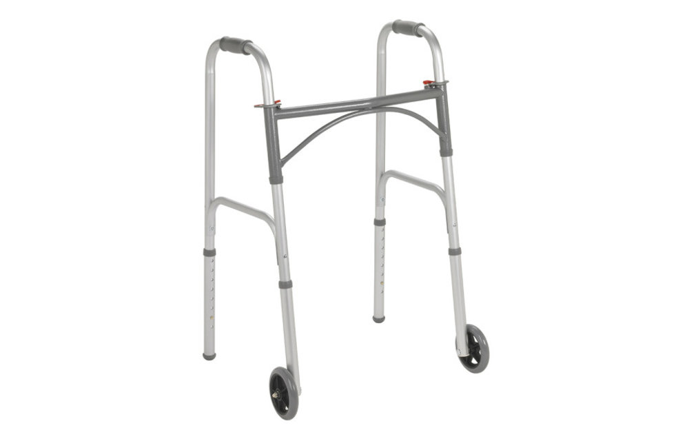 Bariatric Aluminum Folding Walker, Two Button, Adult