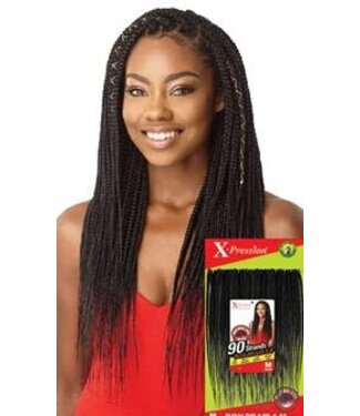 OUTRE' X-PRESSION BOX BRAID MEDIUM NATURAL TIP 90 STRANDS 20"(OUTRE) #1B