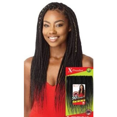 OUTRE' X-PRESSION BOX BRAID MEDIUM NATURAL TIP 90 STRANDS 20"(OUTRE) #1B