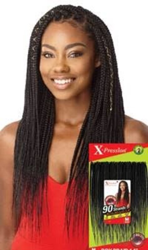 OUTRE' X-PRESSION BOX BRAID MEDIUM NATURAL TIP 90 STRANDS 20"(OUTRE) #1B