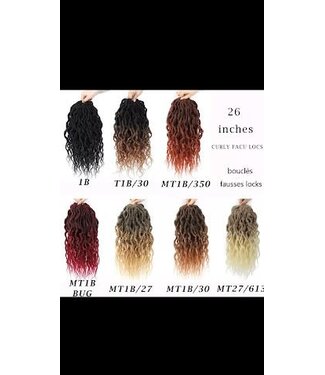 SOKU RBF-9692  26" #MT1B/27 FAUX LOCS CROCHET HAIR NEW GODDESS WAVY BRAIDING PRE LOOPED LOCS