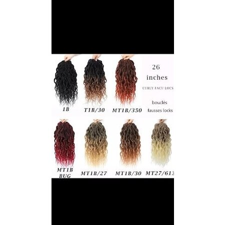 SOKU RBF-9692  26" #MT1B/27 FAUX LOCS CROCHET HAIR NEW GODDESS WAVY BRAIDING PRE LOOPED LOCS