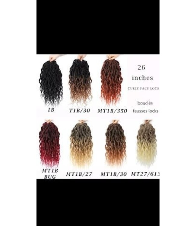 SOKU RBF-9692  26" #MT1B/27 FAUX LOCS CROCHET HAIR NEW GODDESS WAVY BRAIDING PRE LOOPED LOCS