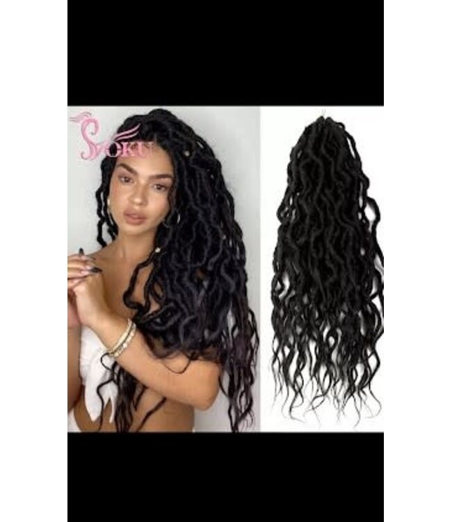 SOKU RBF-9692  26" #MT1B/27 FAUX LOCS CROCHET HAIR NEW GODDESS WAVY BRAIDING PRE LOOPED LOCS