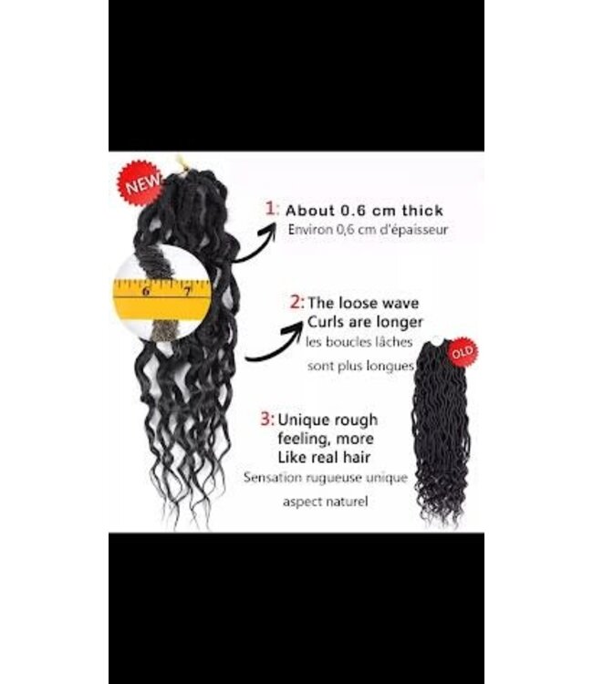 SOKU RBF-9692  26" #MT1B/27 FAUX LOCS CROCHET HAIR NEW GODDESS WAVY BRAIDING PRE LOOPED LOCS