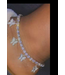 A.X. FASHION BUTTERFLY RHINESTONE ANKLET SILVER
