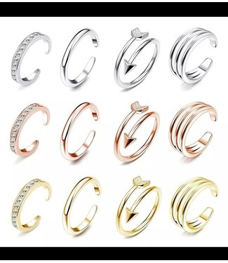 A.X. 4PCS SIMPLE ALLOY ADJUSTABLE TOE RING