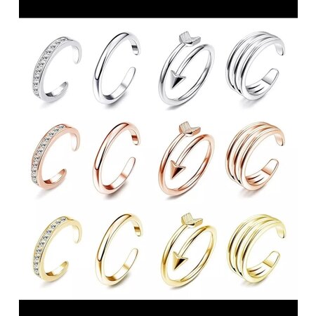 A.X. 4PCS SIMPLE ALLOY ADJUSTABLE TOE RING