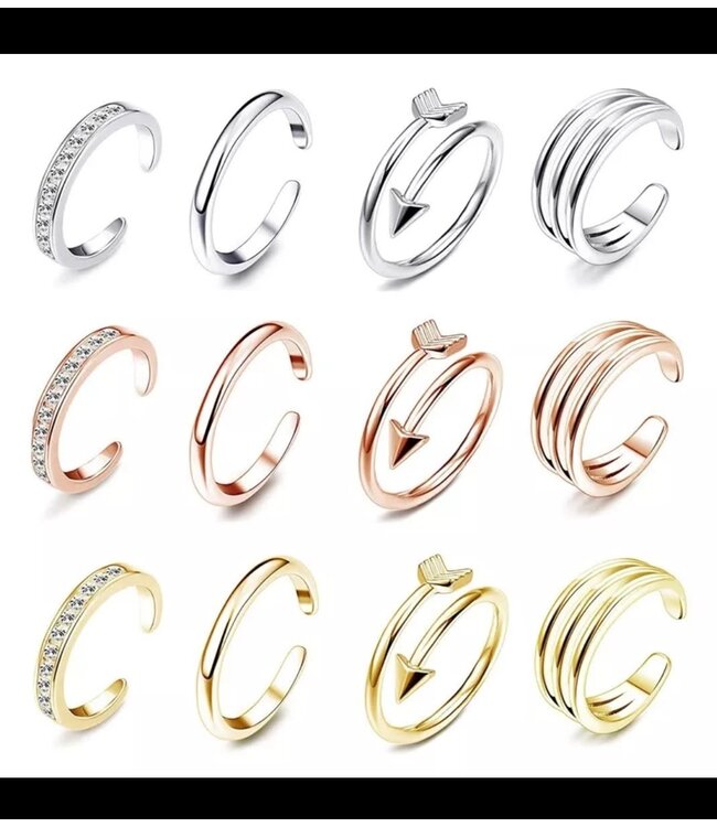 A.X. 4PCS SIMPLE ALLOY ADJUSTABLE TOE RING