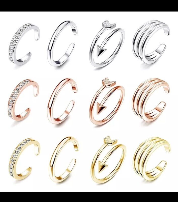 A.X. 4PCS SIMPLE ALLOY ADJUSTABLE TOE RING