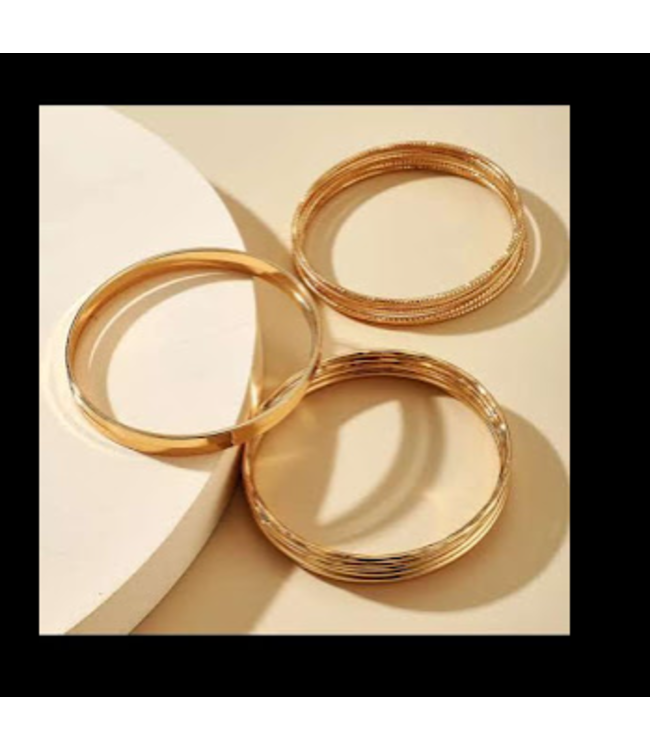 A.X.  TOCONA 14PCS SET PUNK GLD COLOR BRACELTS