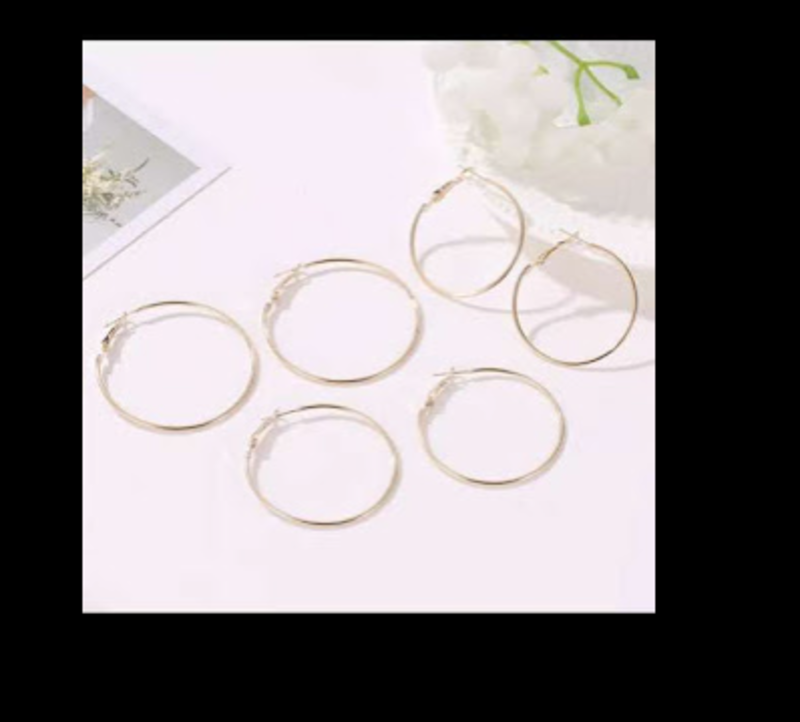 A.X SM/MED SILVER  COLOR HOOPS
