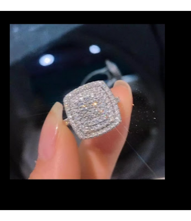 A.X BIG BLING ZIRCON RING SZ 7