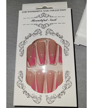 AX COFFIN NAIL  PINK TIPS
