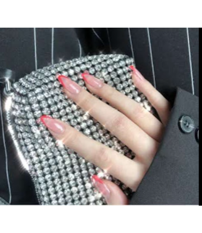 AX COFFIN NAIL  PINK TIPS