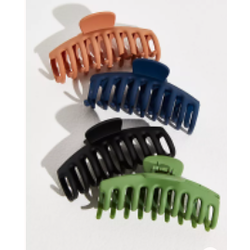 PLAIN COLOR JAW CLIP - 5 1/2"  - DARK ASST