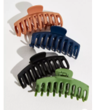 PLAIN COLOR JAW CLIP - 5 1/2"  - DARK ASST