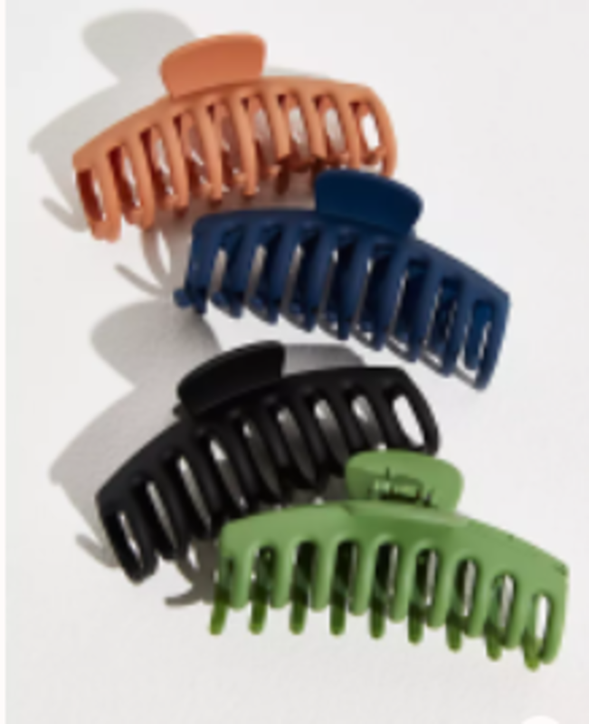PLAIN COLOR JAW CLIP - 5 1/2"  - DARK ASST