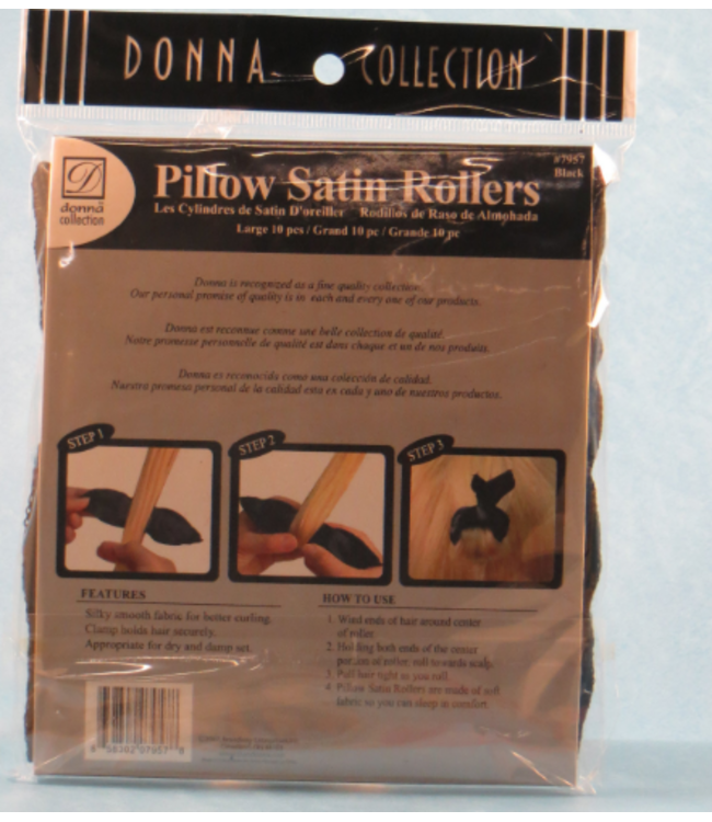 DONNA PILLOW SATIN ROLLERS 10PC