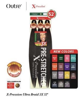 OUTRE' X-PRESSION BRAID PRE STRETCHED 52" 3X #2T1B/SMOKEY LILAC