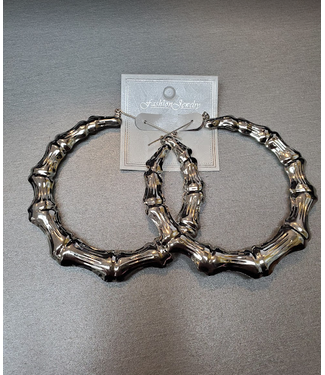 SILVER BAMBOO EARINGS JUMBO