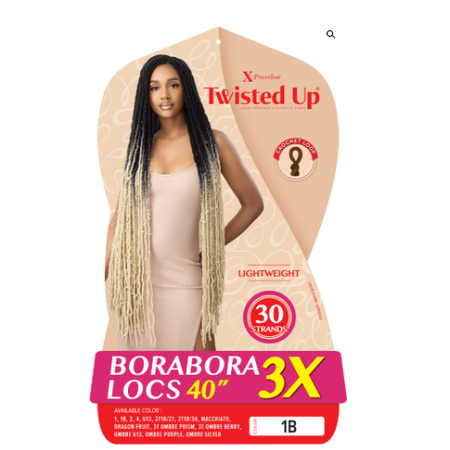 OUTRE' 3X X-PRESSION TWISTED UP BORABORA LOCS 40" OMBRE SILVER