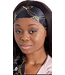 SILK HEAD BAND GOLD BLK LINKS