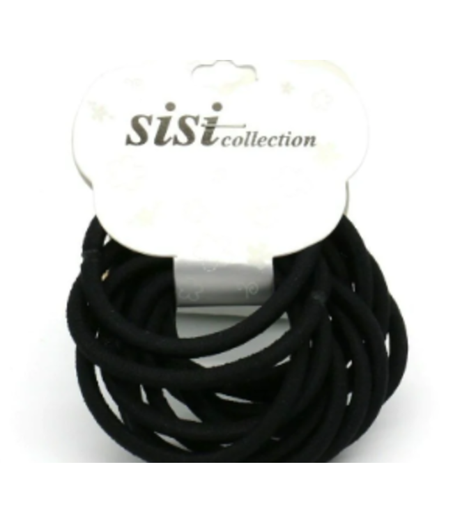 SISI SISI ASSORTED  AND SOLID BLACK COLORS ELASTIC BANDS