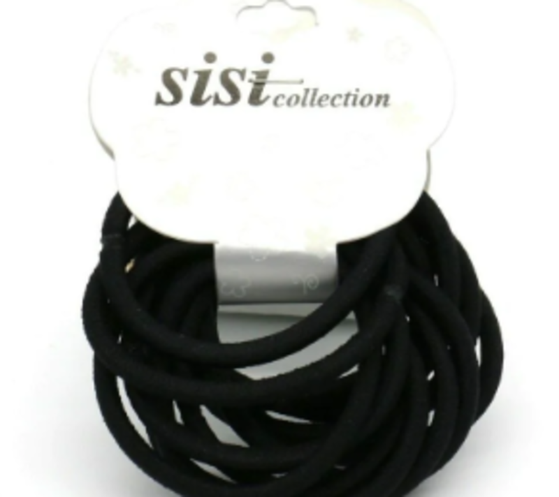 SISI SISI ASSORTED  AND SOLID BLACK COLORS ELASTIC BANDS