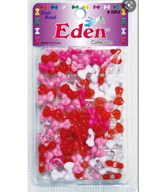 FOUR BOW TIE HAIR BEAD PINK MIX