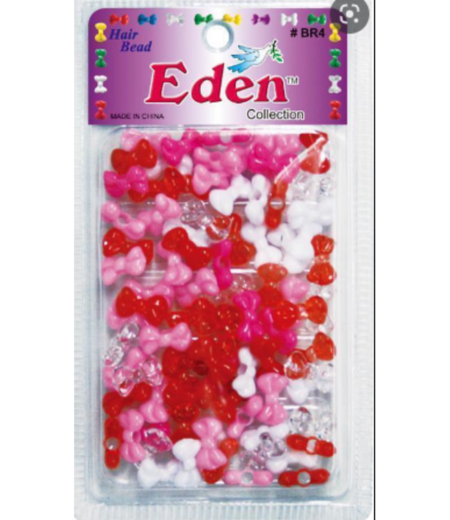 FOUR BOW TIE HAIR BEAD PINK MIX