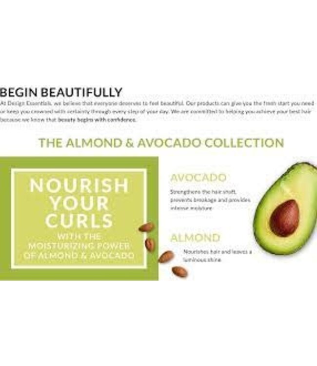 DESIGN ESSENTIALS DE ALMOND & AVACADO MOISTURIZING & DETANGLING CONDITIONER