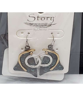 BURNISHED SILVER TRIANGLE EARRINGS