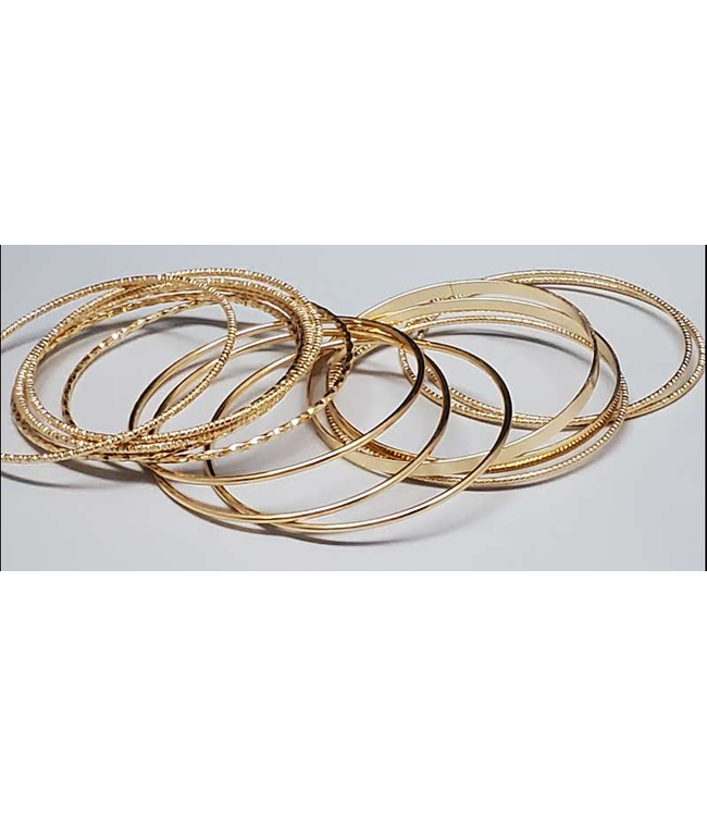 A.X.  TOCONA 14PCS SET PUNK GLD COLOR BRACELTS