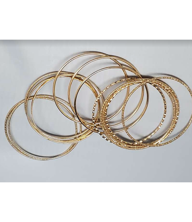 A.X.  TOCONA 14PCS SET PUNK GLD COLOR BRACELTS