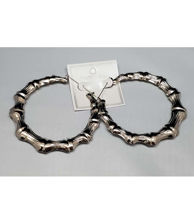 SILVER BAMBOO EARINGS JUMBO
