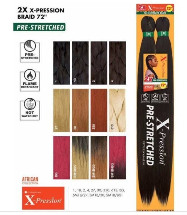 SENSATIONNEL 2X X-PRESSION PRE-STRETCHED BRAID 72"