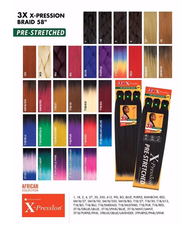SENSATIONNEL 3X XPRESSION PRESTRETCHED BRAID 58"